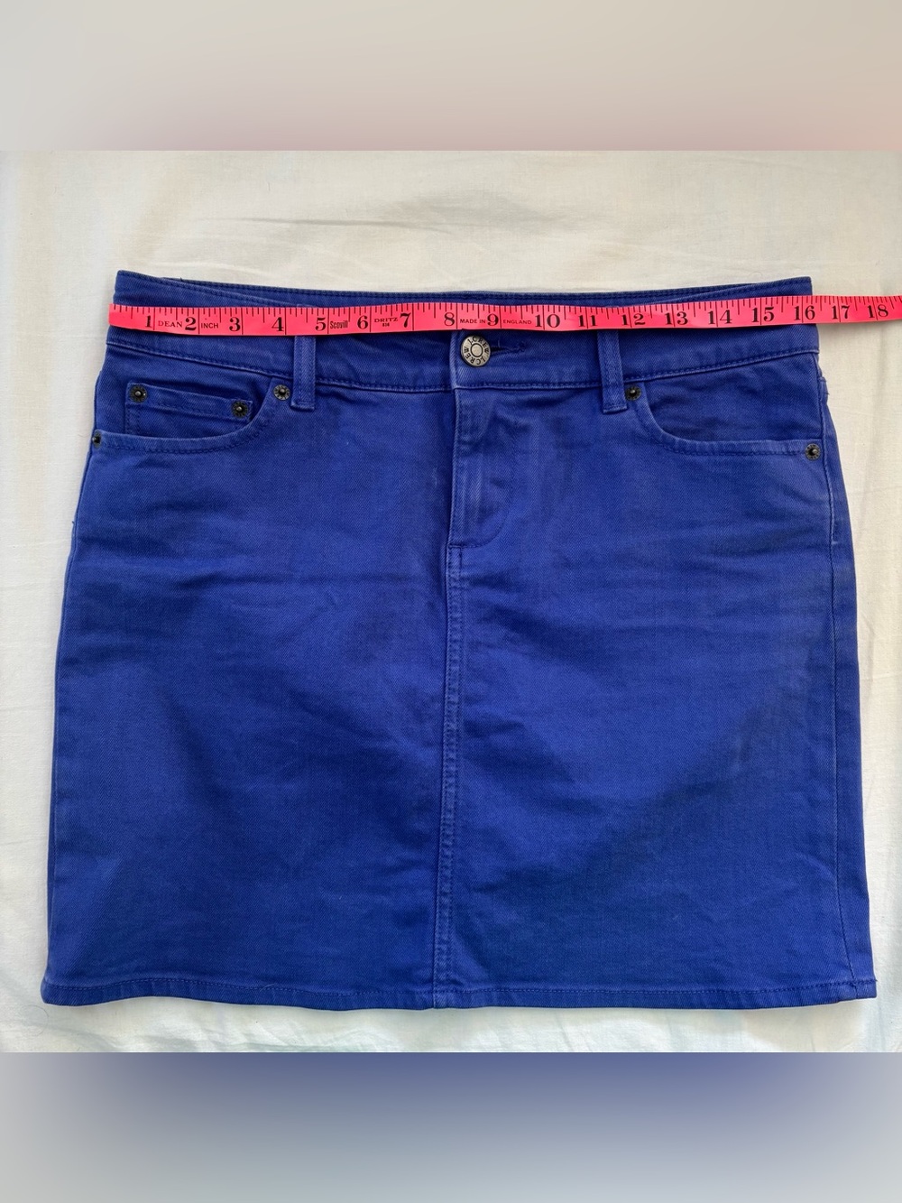J.Crew bright blue denim mini-skirt - Picture 7 of 9
